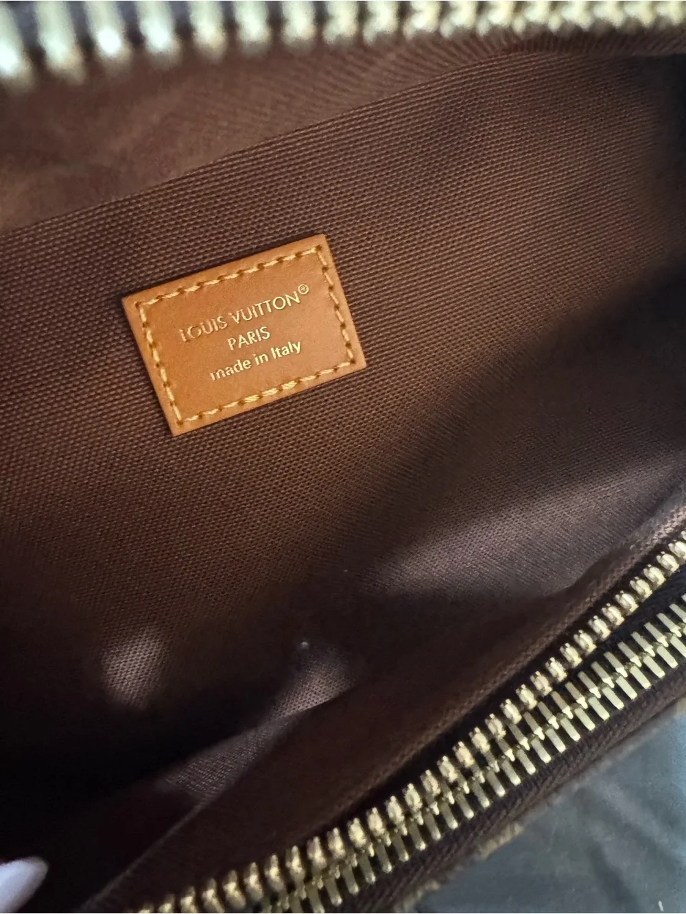 Louis Vuitton Monogram Canvas Belt Bag with Tan Trim